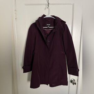Kirkland Signature Hooded Trench Raincoat in Deep Plum